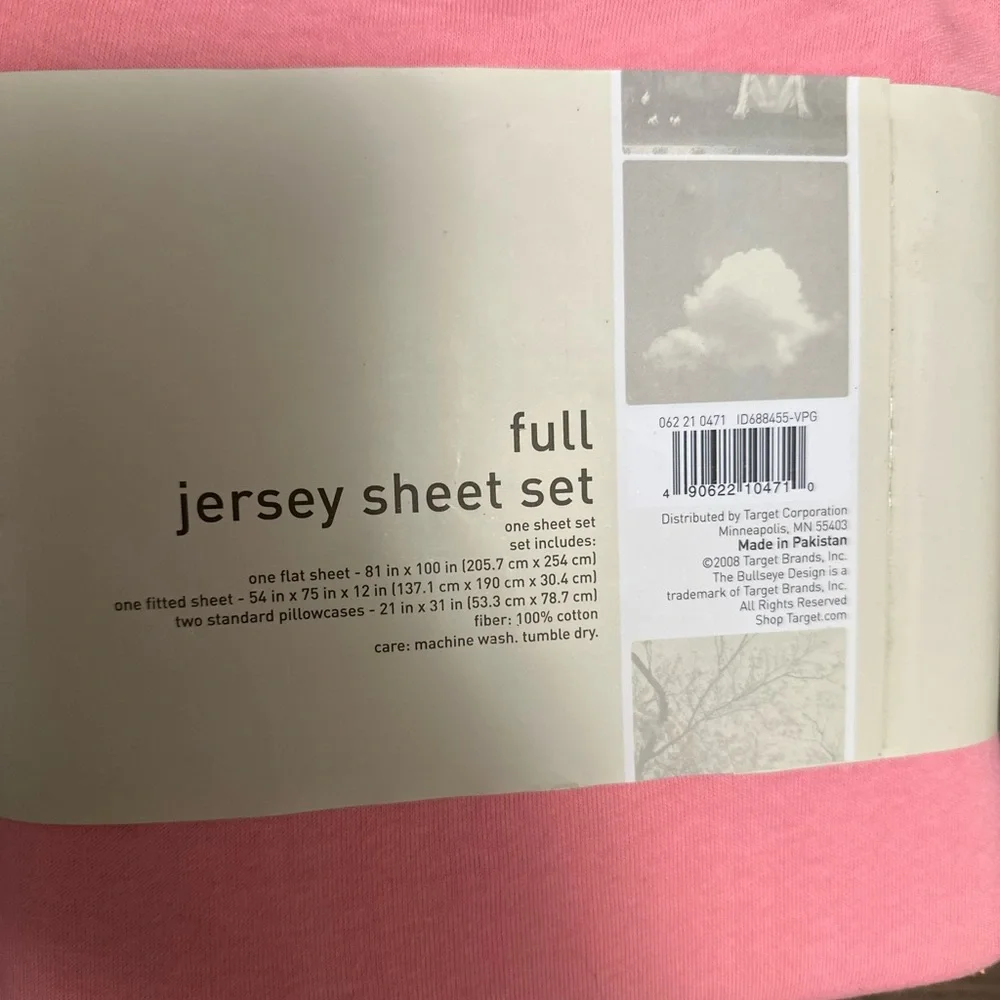 Target Pink Full Jersey Sheet Set